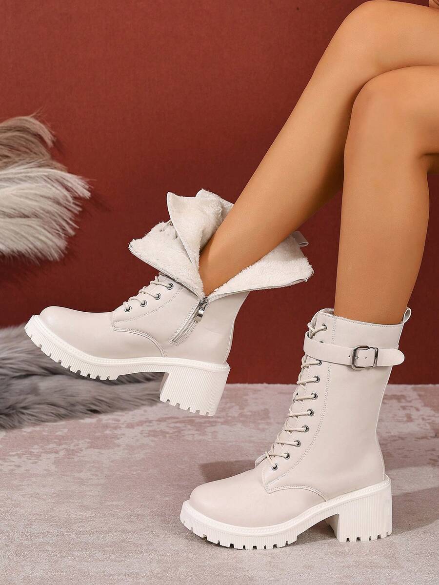 Chic Minimalist Chunky Heel Ankle Boots for Fall & Winter - European-American Style