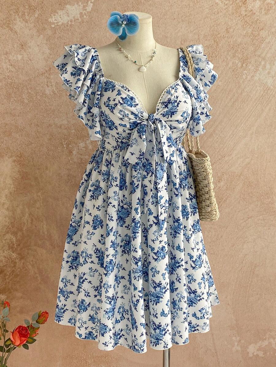 Twirl into vacation mode with this fabulous plus-size A-line dress that's ready for all your spring and summer adventures! The charming cap sleeves offer a flattering fit while the adorable bowknot detail adds a playful pop of personality. Crafted in vibrant hues that practically glow in the sunshine, this dress transitions effortlessly from beachside strolls to casual dinners out. The flowing A-line silhouette skims beautifully and keeps you comfortable all day long. Perfect for creating those Instagram-wo