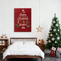 Red Christmas Wishes canvas wall art in a bedroom setting