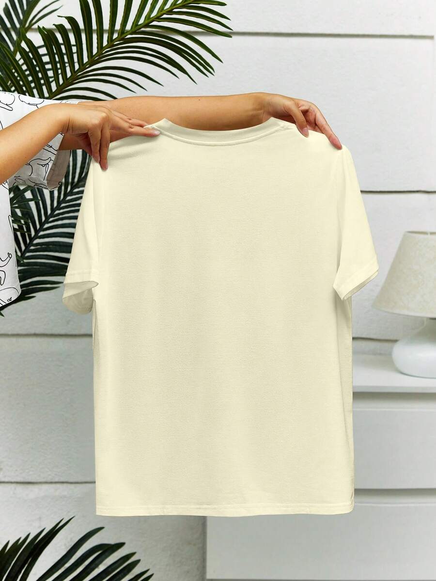Image 1 - front view of Summer Street Style Abstract Graphic Print Short Sleeve T-Shirt
