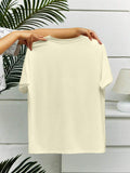 Image 2 - side profile of Summer Street Style Abstract Graphic Print Short Sleeve T-Shirt