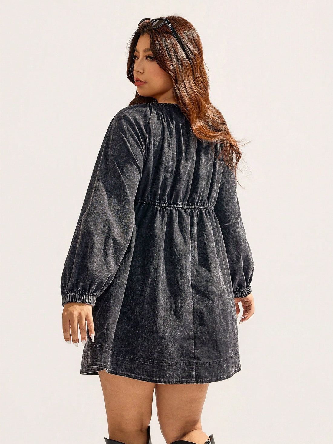 Throw on this effortless denim dress and you're basically ready for anything—work, weekend errands, coffee dates, you name it. The relaxed washed finish gives it that perfectly lived-in vibe, while the thoughtfully designed cut celebrates curves and keeps you comfortable all day long. Pair it with sneakers for casual vibes or dress it up with boots and a blazer. This is the dress that does it all without the fuss.