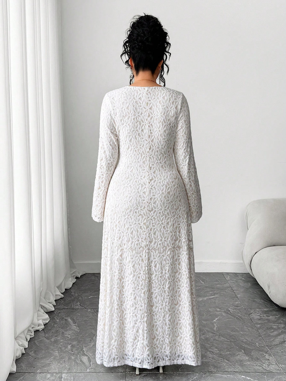 Elevate your wardrobe with this stunning lace A-line dress, designed to celebrate curves with timeless elegance. The delicate lace detailing adds a touch of sophistication, while the flattering A-line silhouette creates a graceful, balanced look. Perfect for special outings, back-to-school events, or whenever you want to feel confident and fabulous. Available in plus sizes, this dress combines comfort with style, making it your go-to choice for making a memorable impression.