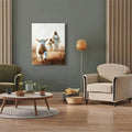 Christian Jesus and lamb canvas art on a sitting room wall