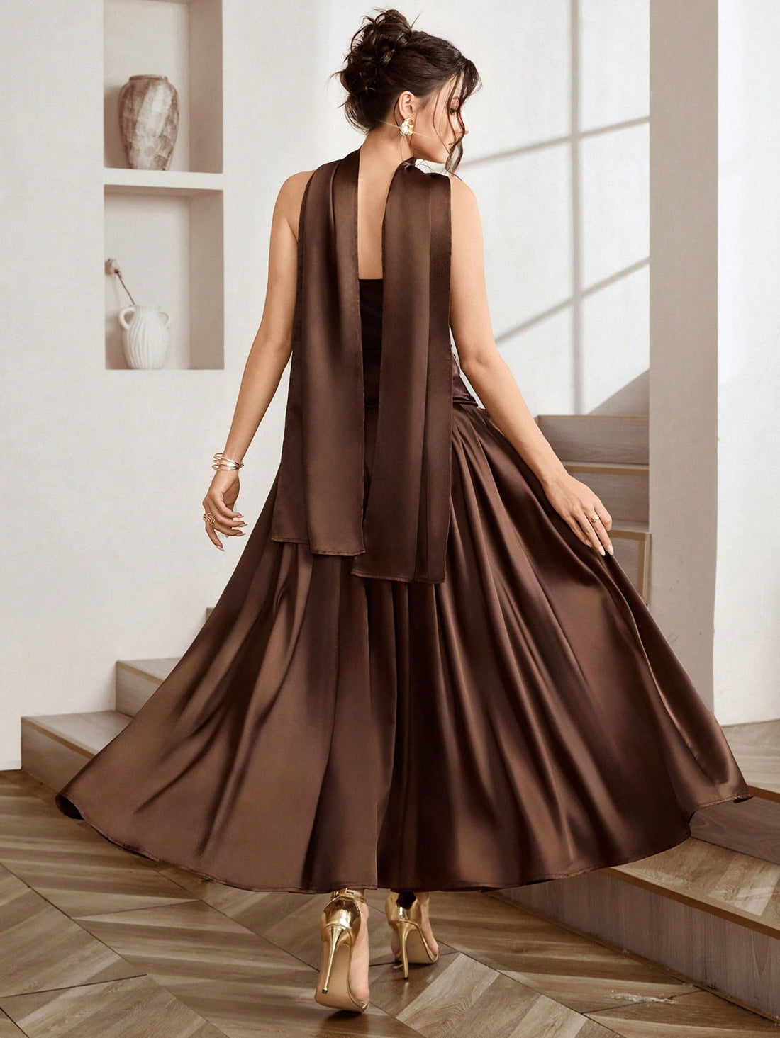 Turn heads at your next event in this stunning strapless backless gown that screams sophistication. The dramatic open back and elegant sash create an unforgettable silhouette that's equal parts daring and refined. Perfect for galas, weddings, or any occasion where you want to make a bold fashion statement. This high-end piece transforms you into the most glamorous version of yourself—because sometimes you need a dress that's as fabulous as you are.