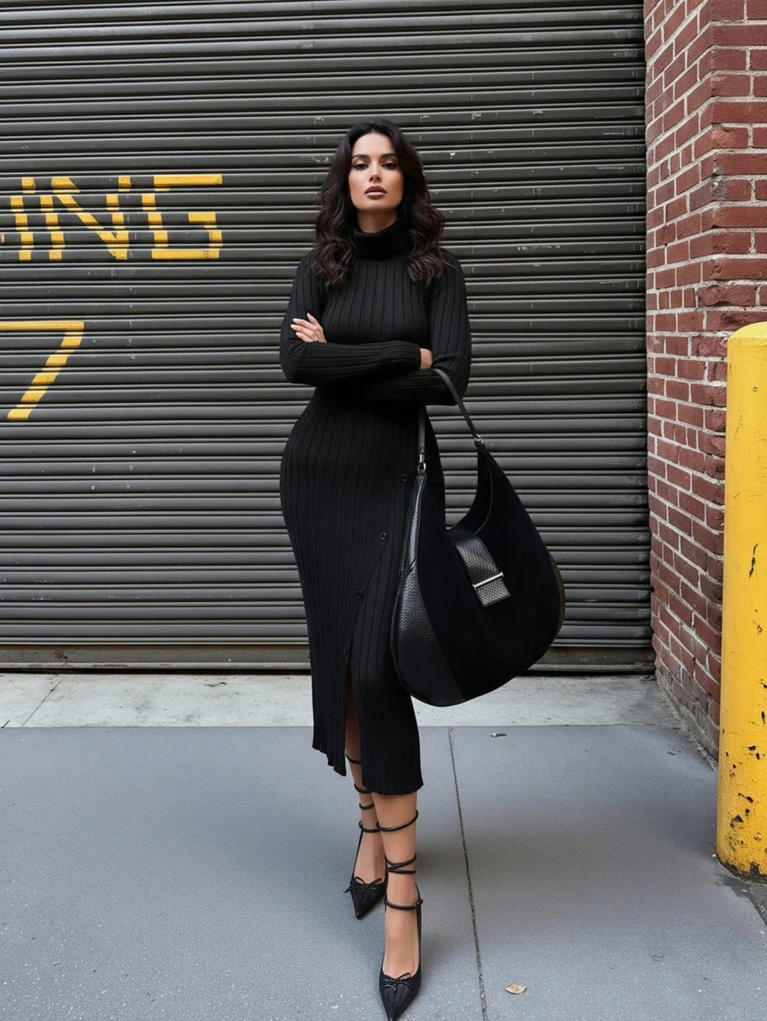 Elevate your everyday wardrobe with this effortlessly chic turtleneck dress! Featuring a flattering ribbed knit construction and long sleeves, it's the perfect blend of cozy and sophisticated. The subtle slit adds just the right amount of sass to keep things interesting, while the solid color palette makes it a breeze to style with your favorite boots or sneakers. Whether you're heading to brunch or a casual night out, this dress delivers comfort without compromising on style. A timeless piece that'll becom