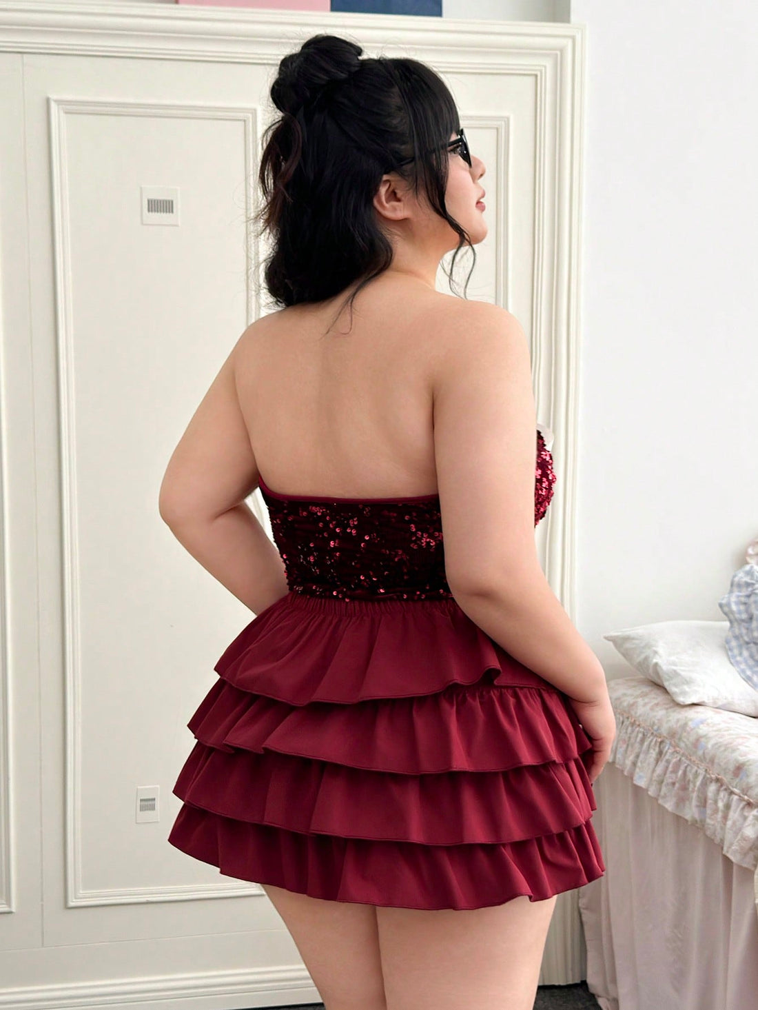 Celebrate the season in style with this stunning plus-size red strapless dress! Perfect for holiday parties, festive gatherings, and winter events, this show-stopping piece features a flattering silhouette that hugs your curves beautifully. The classic red hue radiates holiday cheer, while the elegant strapless neckline adds a touch of sophistication and glamour. Whether you're dancing at a Christmas bash or sipping cocktails at a winter soirée, this dress delivers confidence and festive flair. Comfortable 