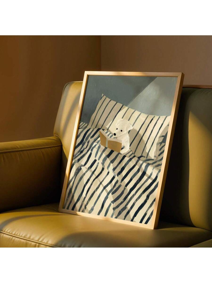 Bring warmth and personality to any room with this charming canvas art featuring a whimsical dog lost in a good book. Perfect for cozy bedrooms, living rooms, or dining spaces, this modern piece combines playful storytelling with sophisticated style. The multicolor animal graphic design adds character without overwhelming your décor. Crafted on durable, waterproof canvas, it's built to last while maintaining its vibrant appeal. Whether framed or unframed, this delightful artwork transforms ordinary walls in