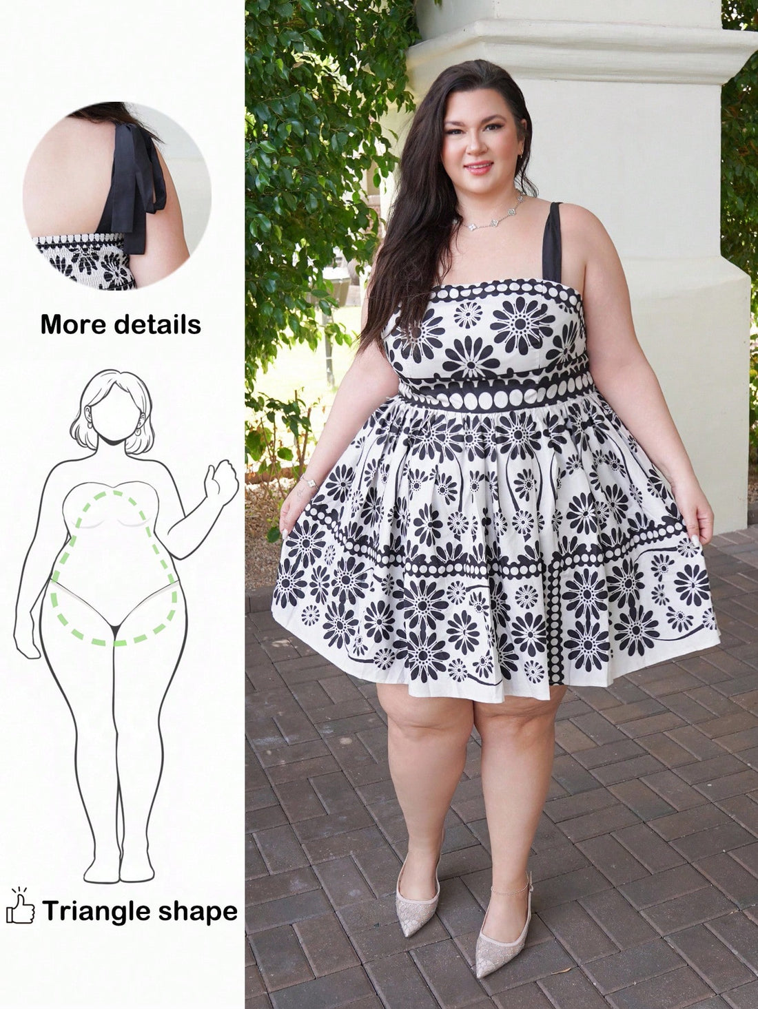 Turn heads this season in our chic black geometric retro mini dress, expertly designed for pear-shaped figures. The bold, eye-catching pattern flatters your silhouette while the playful retro vibe brings instant personality to any getaway. Available in generous plus sizes, this vacation essential pairs effortlessly with sandals for beach days or heels for evening adventures. Comfortable, confident, and undeniably stylish—your new go-to dress awaits!