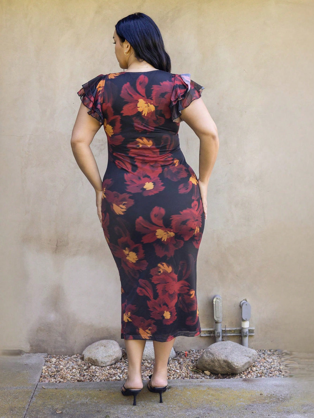 Slip into sophistication with this stunning plus-size floral mesh bodycon dress that celebrates your curves in all the right ways. The delicate floral pattern paired with sheer mesh detailing creates an effortlessly chic look that transitions seamlessly from casual outings to special occasions. Whether you're heading on a date night or attending a wedding, this dress delivers elegance with a modern twist. The bodycon silhouette hugs your figure beautifully while the breathable mesh keeps you comfortable all