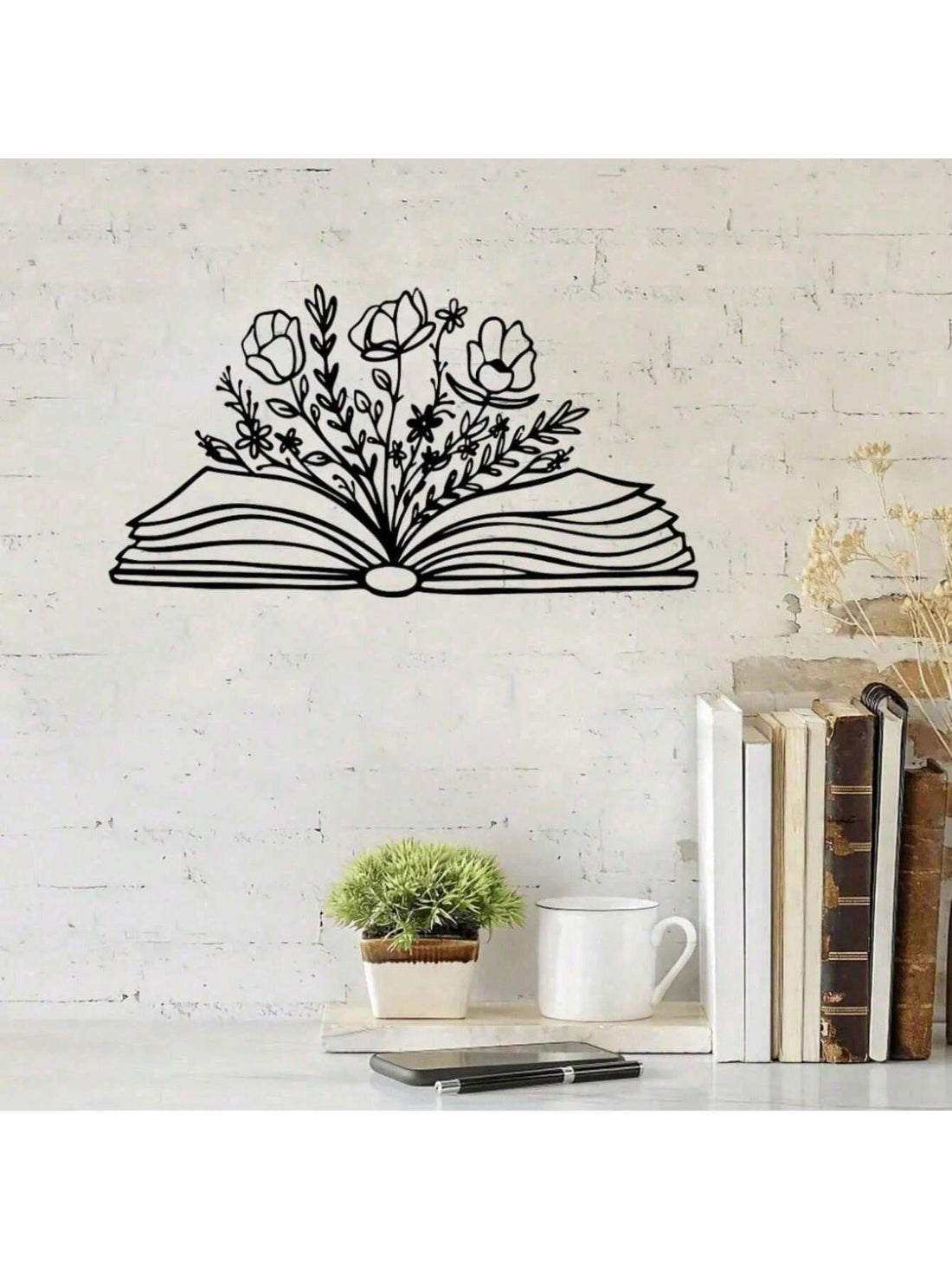 Celebrate your love of literature with this striking metal wall art piece, crafted to capture the nostalgic charm of vintage book pages. Featuring intricate detailing and a rustic finish, this statement piece brings warmth and character to any room. Ideal for home libraries, reading nooks, or literary-themed spaces, it serves as both a functional decoration and a conversation starter for book enthusiasts. The durable metal construction ensures lasting appeal, while the timeless design complements various in