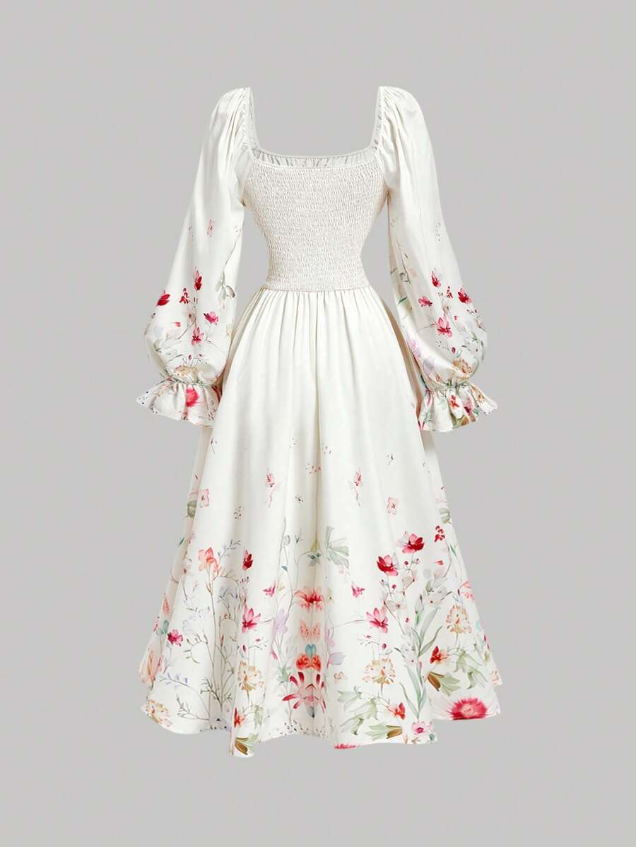 Celebrate your milestone moment in timeless elegance. This white milkmaid dress features a flattering square neckline and romantic flare sleeves that capture classic sophistication. The structured bodice provides graceful support while the flowing silhouette creates an ethereal, photo-ready look perfect for graduation ceremonies and formal occasions. Crafted with attention to detail, this piece combines vintage-inspired charm with contemporary styling, ensuring you feel confident and radiant as you mark thi