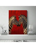 Zebra canvas print in white modern room mockup