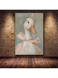 Duck canvas print on brick wall room mockup