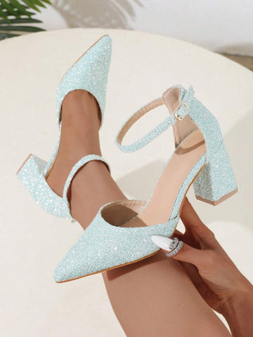 Chic Pink Glitter Pointed Toe High Heel Pumps for Women - Elevate Your Style!