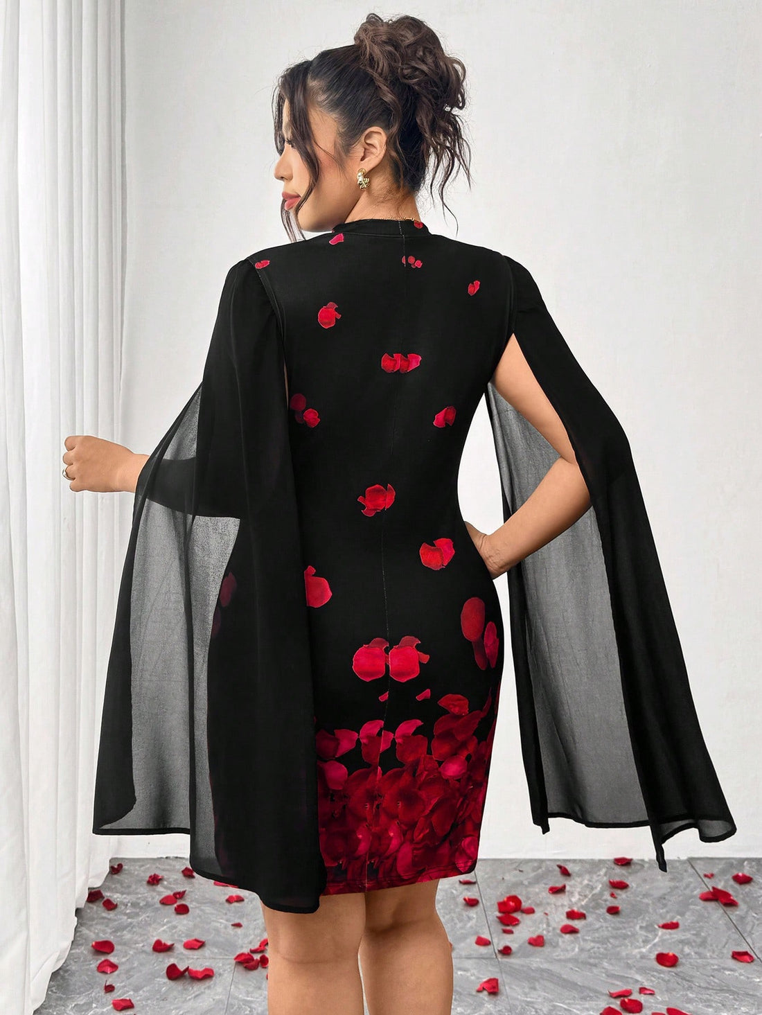 Bloom into romance this Valentine's Day in our stunning rose petal print dress! Designed for curves and confidence, this elegant piece features a flattering silhouette that celebrates your beautiful shape. The delicate floral pattern brings timeless charm and feminine grace to any celebration. Perfect for date nights, romantic dinners, or special occasions, this dress combines comfort with sophisticated style. Whether you're dancing the night away or enjoying an intimate evening, you'll feel absolutely radi