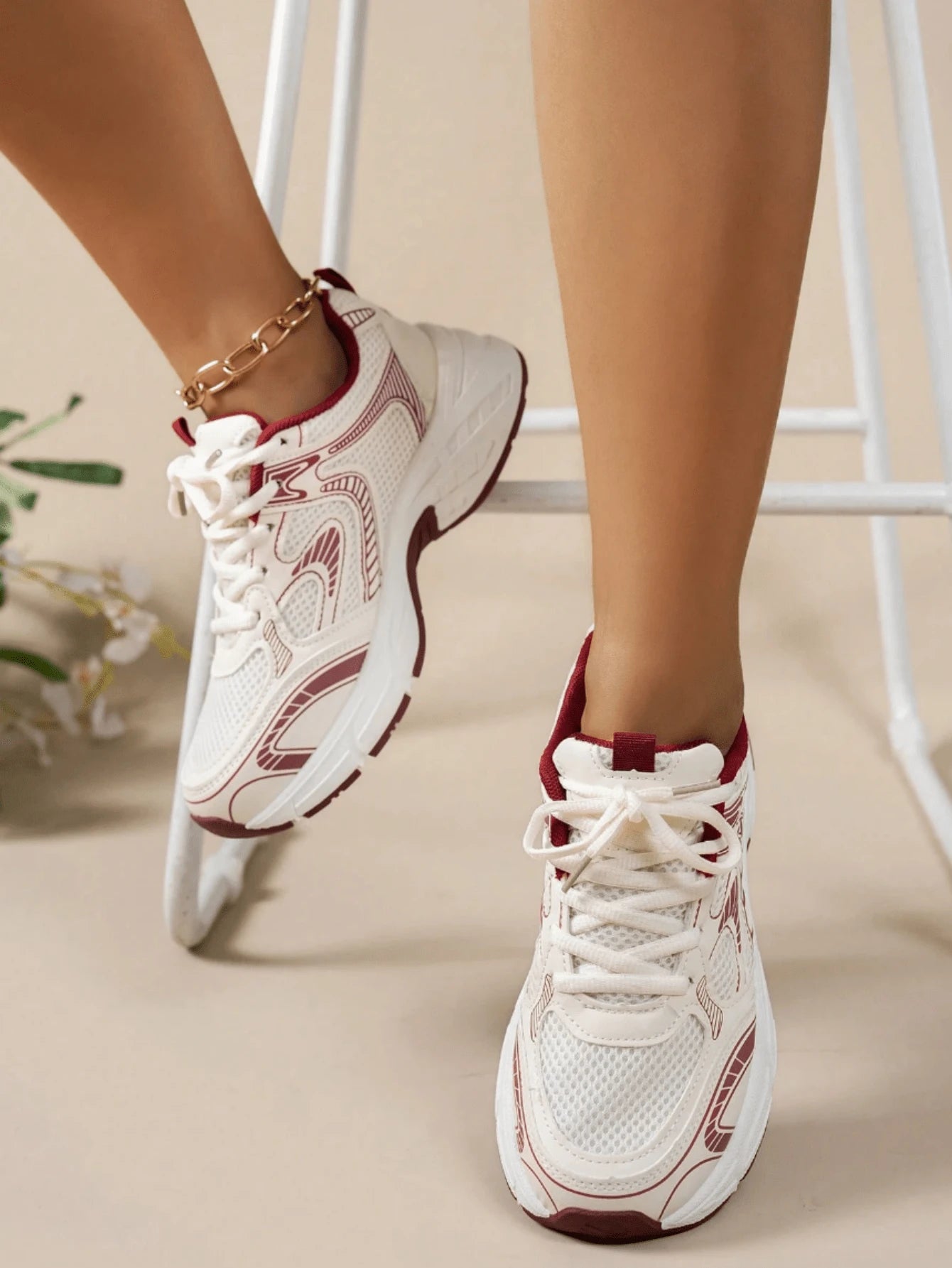 low-top platform sneakers image 6 showing visible mesh, laces, color, sole, toe, heel, or sneaker construction details