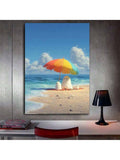 Dachshund canvas print on brick wall room mockup