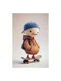 Duck skateboard wall print in white room mockup