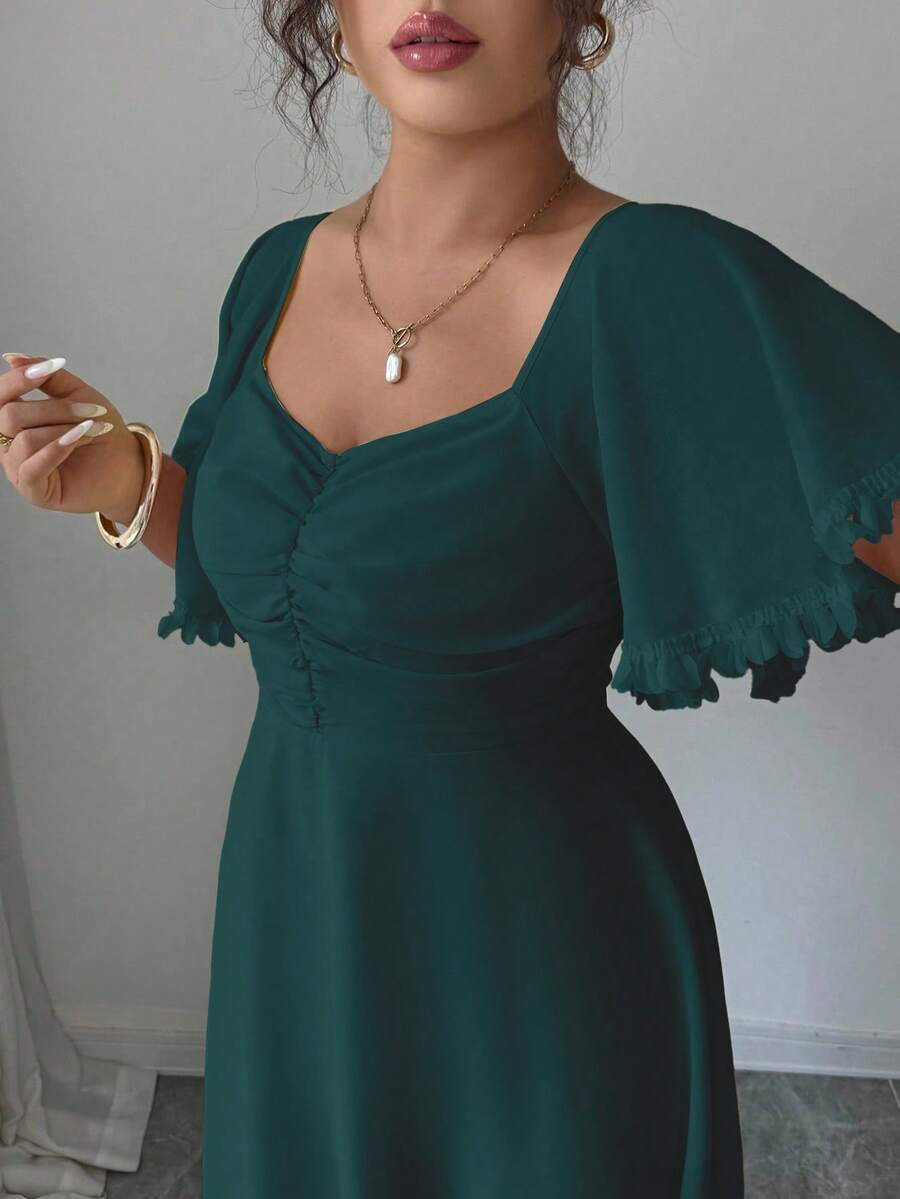 Twirl into summer in this dreamy butter yellow chiffon dress that whispers French Riviera elegance. The delicate ruffle sleeves add a flirty touch perfect for vacation days, brunch dates, or those moments when you want to feel effortlessly chic. Lightweight and breathable, this piece transitions seamlessly from beach to dinner, making it your go-to for warm-weather adventures. Embrace your inner fashionista with a dress that's as fun as it is fabulous.