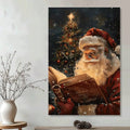 Painterly Santa Christmas canvas print in a Scandinavian living room