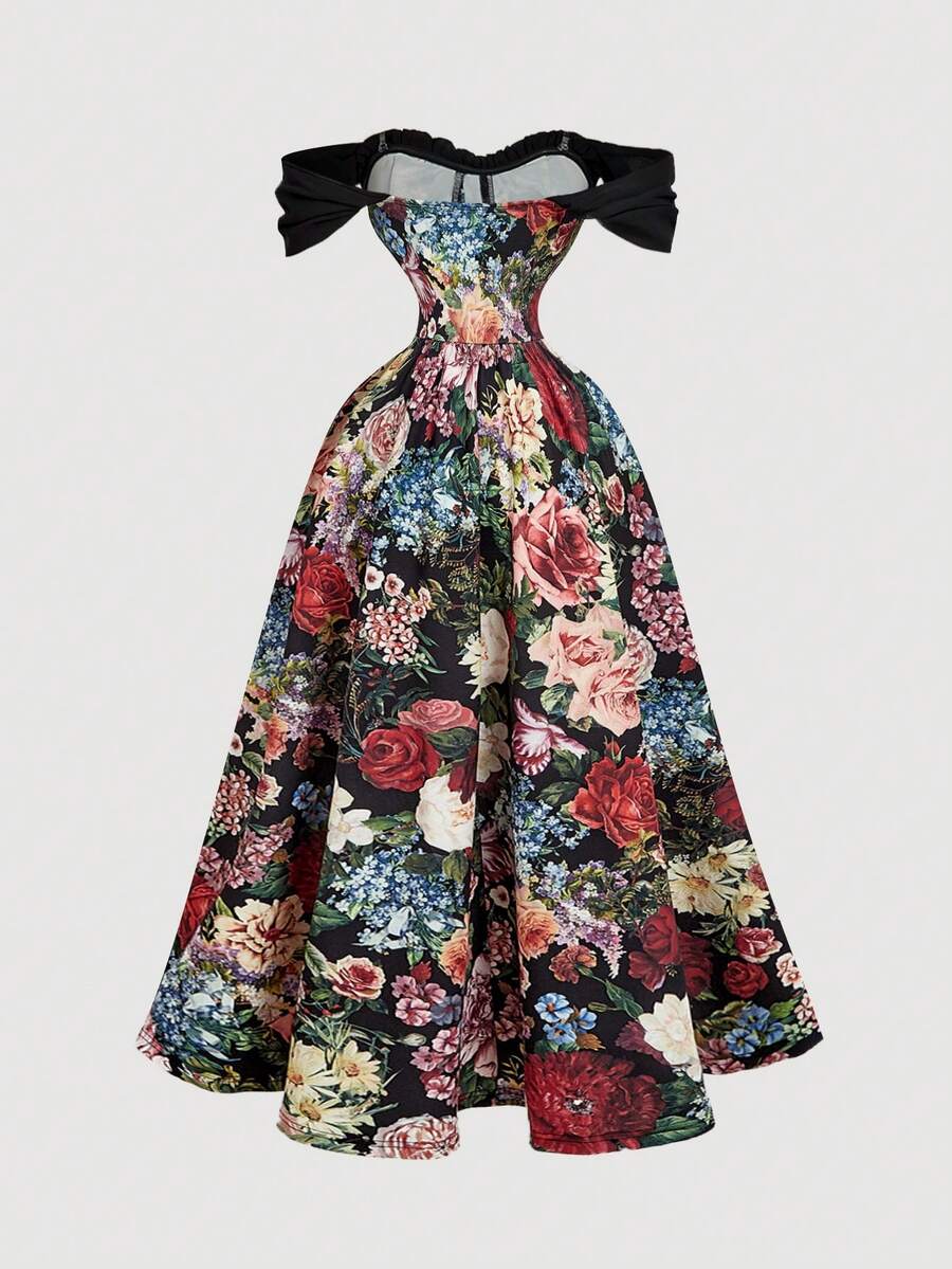 Embrace timeless elegance with this vintage-inspired off-shoulder dress, designed to elevate your spring and summer celebrations. The romantic floral print captures classic charm while the off-shoulder neckline adds contemporary sophistication. Crafted for comfort and style, this piece transitions seamlessly from garden parties to evening gatherings. The flowing silhouette flatters various body types, making it an essential addition to your seasonal wardrobe. Perfect for those who appreciate vintage aesthet