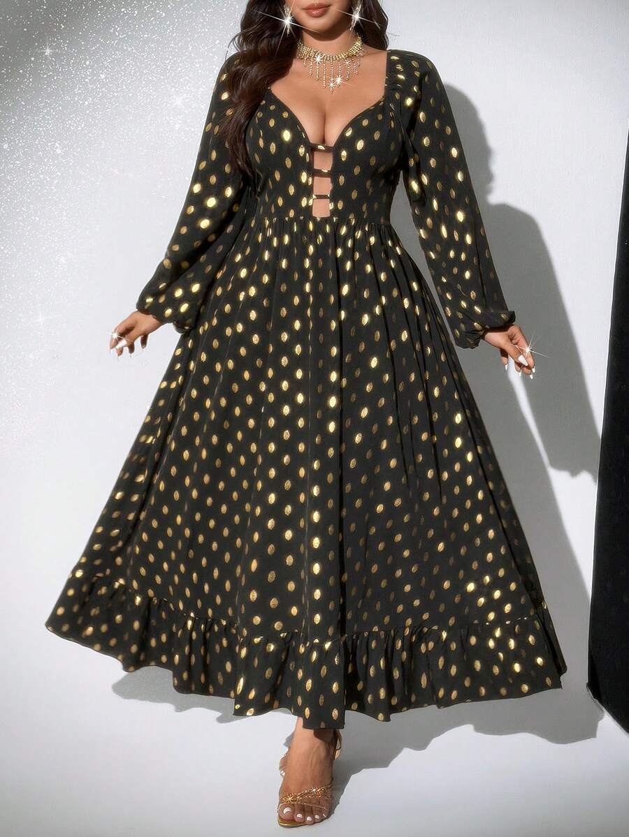 Experience the breathtaking fusion of baroque-inspired heritage and sharp, modern architectural tailoring. This stunning gold-foil ensemble is meticulously designed for the woman who values a high-fashion, "quiet luxury" approach to event dressing—the ultimate centerpiece for prestigious evening galas, exclusive holiday celebrations, and high-authority urban soirées.