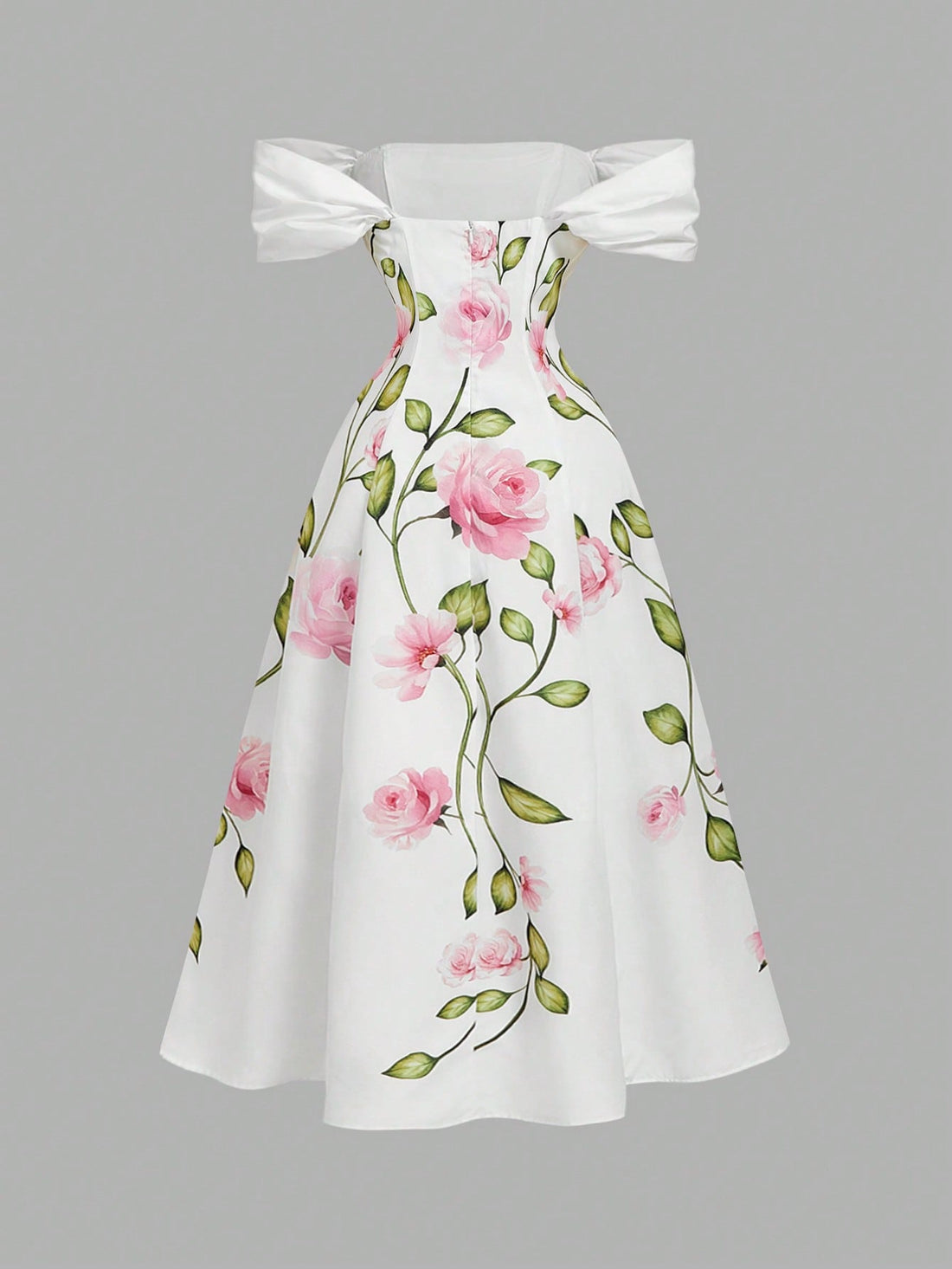 Elevate your event wardrobe with this sophisticated off-shoulder floral print dress, designed for those who appreciate refined elegance. The graceful off-shoulder neckline creates a flattering silhouette while the delicate floral pattern adds timeless charm. Perfect for spring weddings, garden parties, and special occasions, this piece combines contemporary style with classic femininity. The flowing fabric drapes beautifully, ensuring comfort throughout the day while maintaining a polished appearance. An id