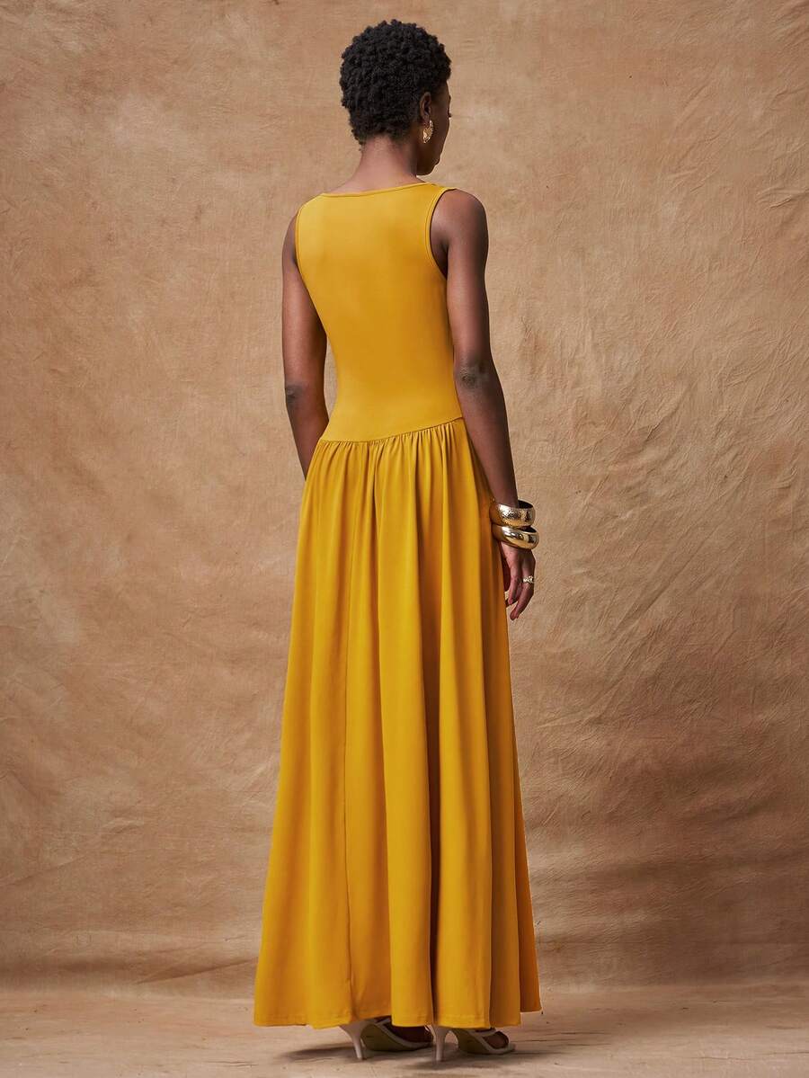 Exude Power Sophistication in Our Elegant Commuter Twist Sleeveless Dress!

Experience the breathtaking fusion of corporate authority and sharp, modern minimalist tailoring. This stunning solid-color sleeveless dress is meticulously designed for the woman who values a high-fashion, "quiet luxury" approach to professional dressing—the ultimate centerpiece for prestigious boardroom presentations, exclusive gallery openings, and high-authority networking events.

Iconic Twist-Detail Artistry: Featuring a maste