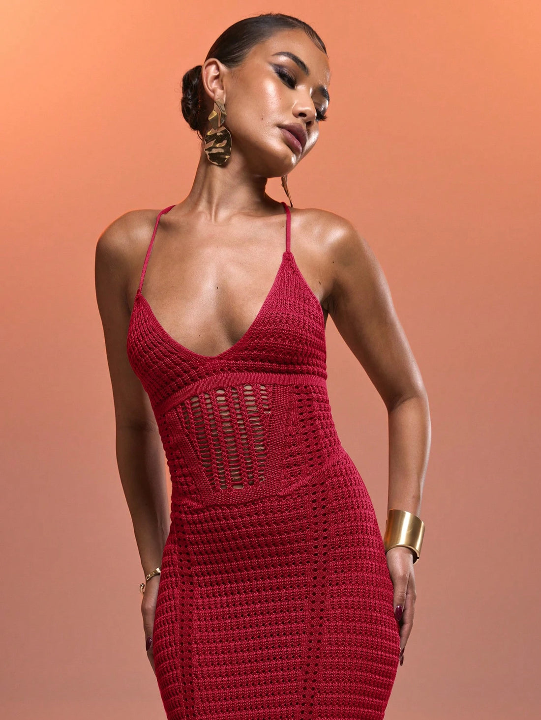 Elegant Crochet Halter Neck Maxi Dress - Perfect for Summer Holidays and Ibiza Getaways