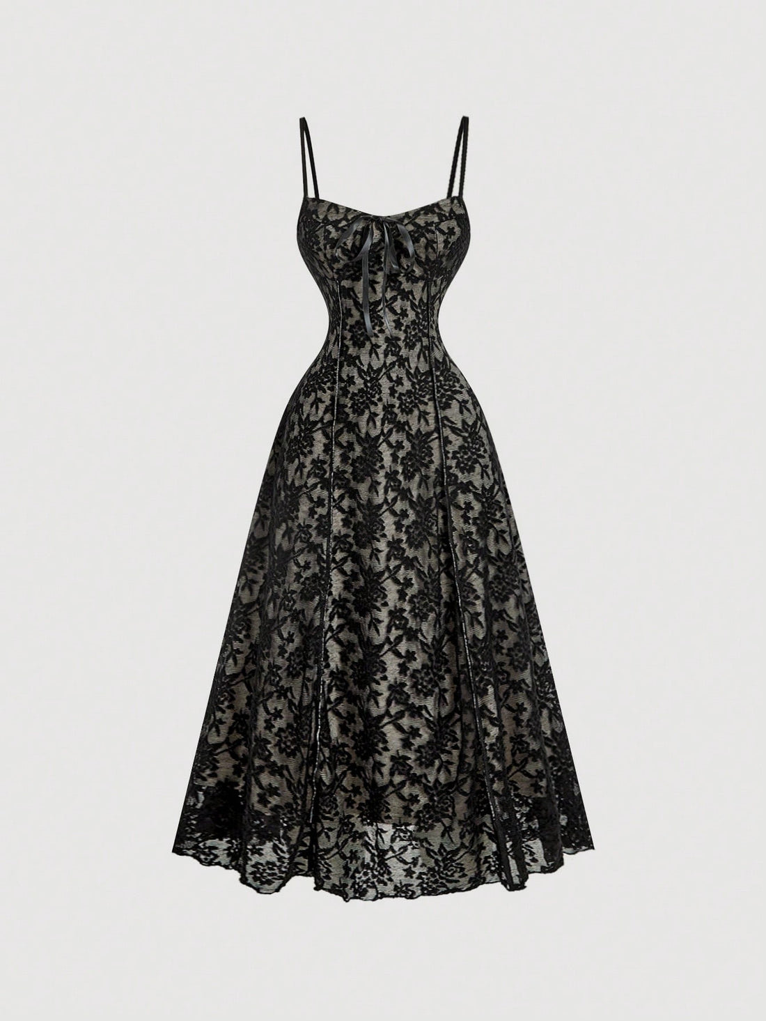 Elevate your seasonal wardrobe with this sophisticated mid-calf dress, where refined lace patchwork meets delicate ruffle detailing. Designed with the timeless elegance of old money aesthetics, this piece seamlessly transitions from fall getaways to coastal escapes. The strategic lace layering creates visual depth while maintaining an understated luxury feel, perfect for those who appreciate classic style over fleeting trends. Versatile enough for resort dinners or leisurely beach strolls, this dress embodi