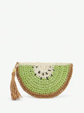Orange-inspired clutch bag design for vacation outfits