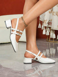 patent slingback Mary Jane pumps image 14 showing visible heel, strap, toe, color, and material details