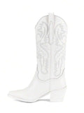 Embroidery detail view of Western Boots for Women – Vintage Cowgirl Style with Chunky Heels and Embroidery for western boot styling
