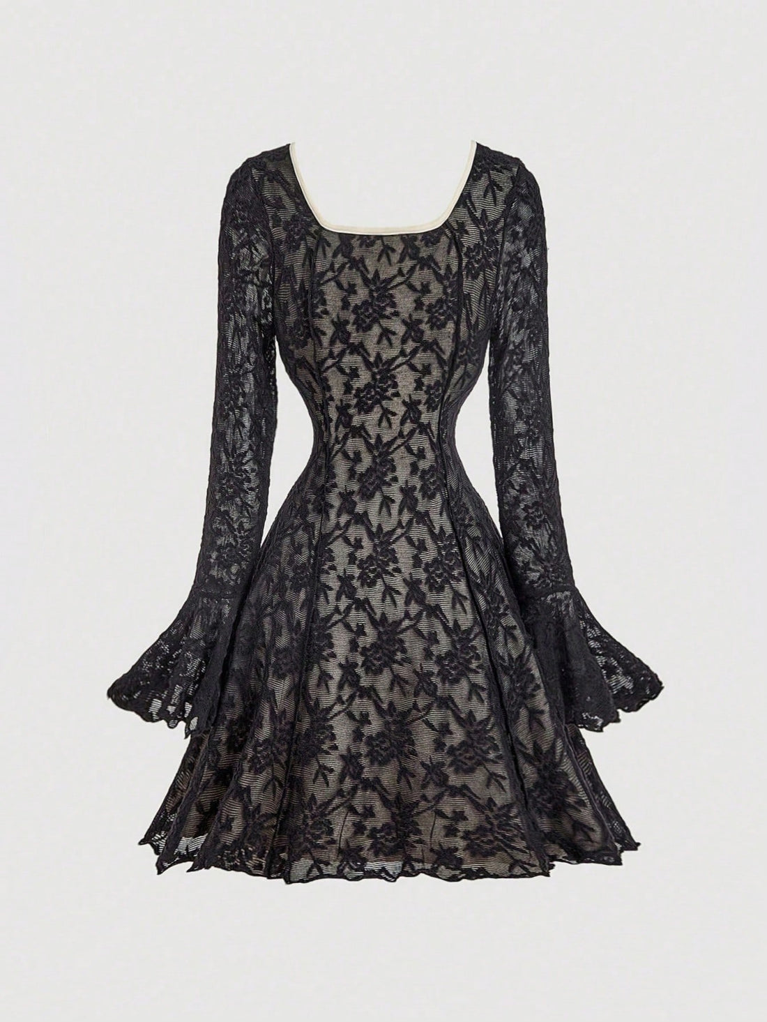 This sophisticated black lace jacquard dress combines timeless elegance with refined craftsmanship. The intricate lace detailing and long sleeves create a graceful silhouette perfect for formal occasions, balls, and upscale evening events. The vintage-inspired design offers a classic aesthetic that transcends seasonal trends, while the structured jacquard fabric ensures a polished appearance throughout the night. An ideal choice for those seeking understated luxury and enduring style.