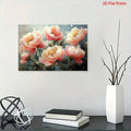 Peony canvas print styled with books vase and modern tabletop decor