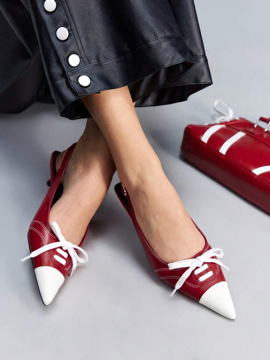 Detail view of Chic Brown and White Y2K High Heels with Pointed Straps for Spring and Summer Vacations for women shoe styling