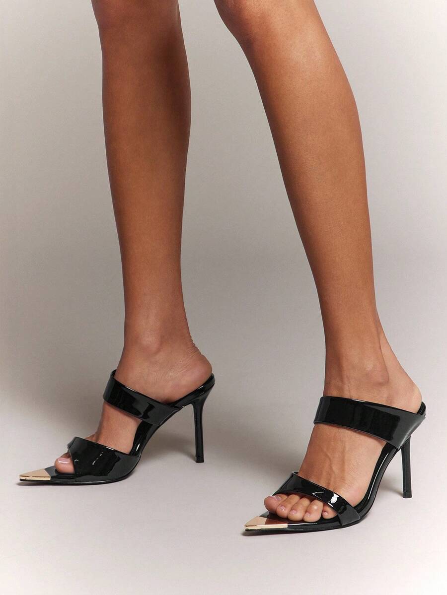 Multi strap stiletto heels with glossy patent finish image 22