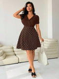 Plus size surplice V neck fit and flare summer dress variant image 29