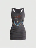 Slim fit mini dress in casual punk-inspired fashion