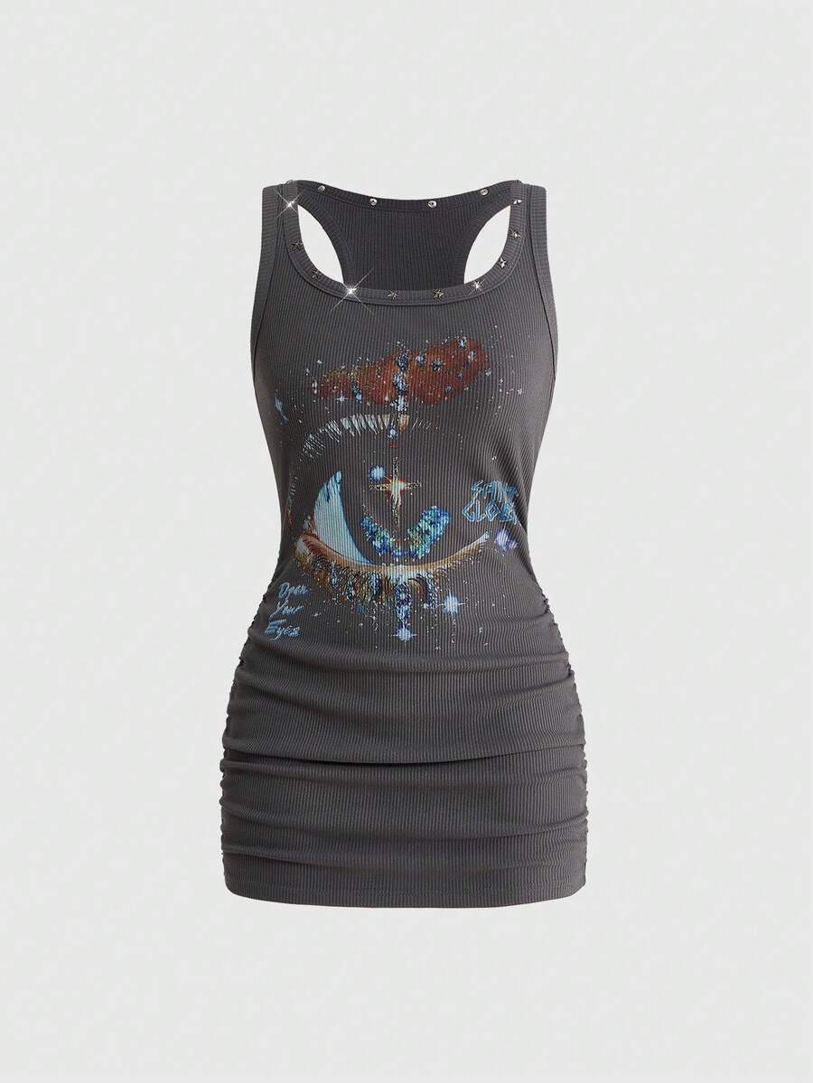 Slim fit mini dress in casual punk-inspired fashion
