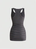 Streetwear bodycon mini dress close-up with textured print