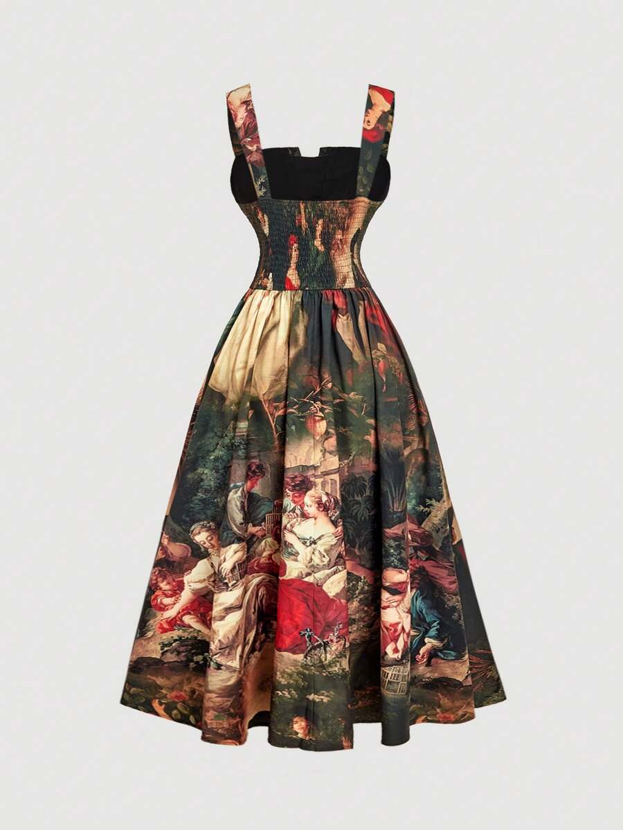 Vintage-Inspired Mid-Length Dress for Women - Perfect for Spring & Summer Outings