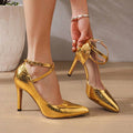 Front view of 2026 Trendy Super High Heel Pointed Toe Women's Shoes with Stylish Marble Pattern for shoes styling