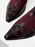 Back view of Chic Mnmlis Textured Patchwork Mule Shoes with Chunky Heels for Stylish Holidays for women styling