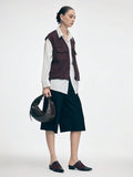 Material detail of Chic Mnmlis Textured Patchwork Mule Shoes with Chunky Heels for Stylish Holidays for women styling