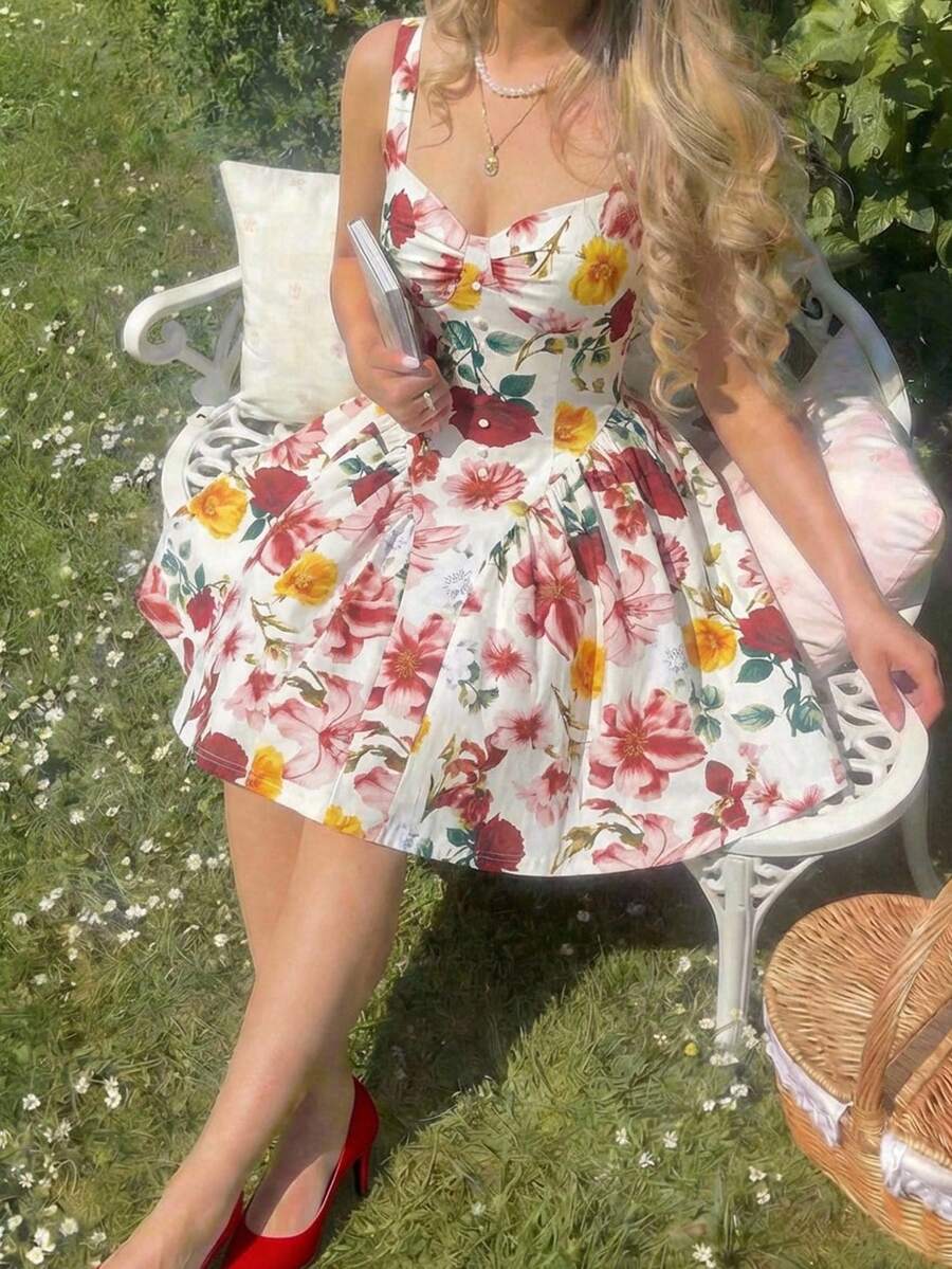 Elevate your occasion wear with this sophisticated floral print mini dress, designed to make a lasting impression. The delicate ruched waist creates a flattering silhouette while the vibrant floral pattern adds timeless elegance. Versatile enough for Valentine's Day celebrations, spring weddings, or garden parties, this dress transitions seamlessly from day to evening. The mini length offers a modern, youthful appeal, while quality construction ensures comfort throughout your event. A wardrobe essential tha