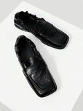 Back view of Women's Square Toe Pleated Casual Loafers for Effortless Style This Valentine's Day for casual loafer styling