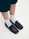 Outsole view of Women's Square Toe Pleated Casual Loafers for Effortless Style This Valentine's Day for casual loafer styling