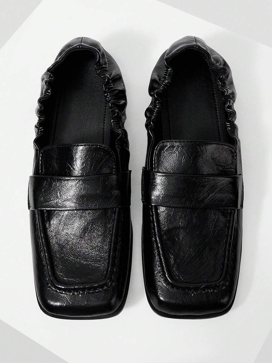 Lifestyle view of Women's Square Toe Pleated Casual Loafers for Effortless Style This Valentine's Day for casual loafer styling